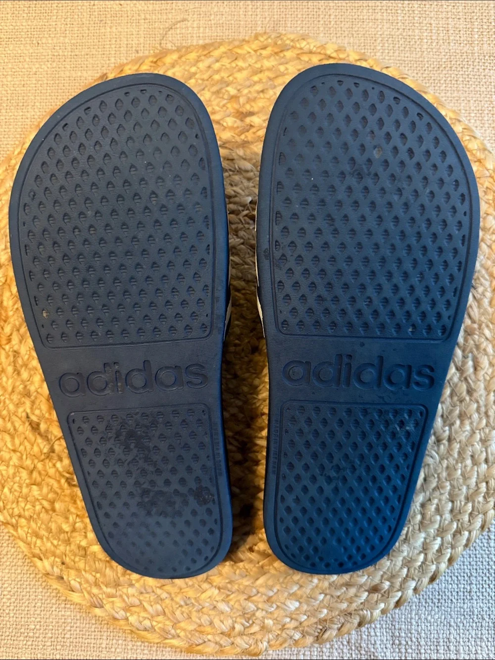 adidas Kids Navy and White Slide Sandals
